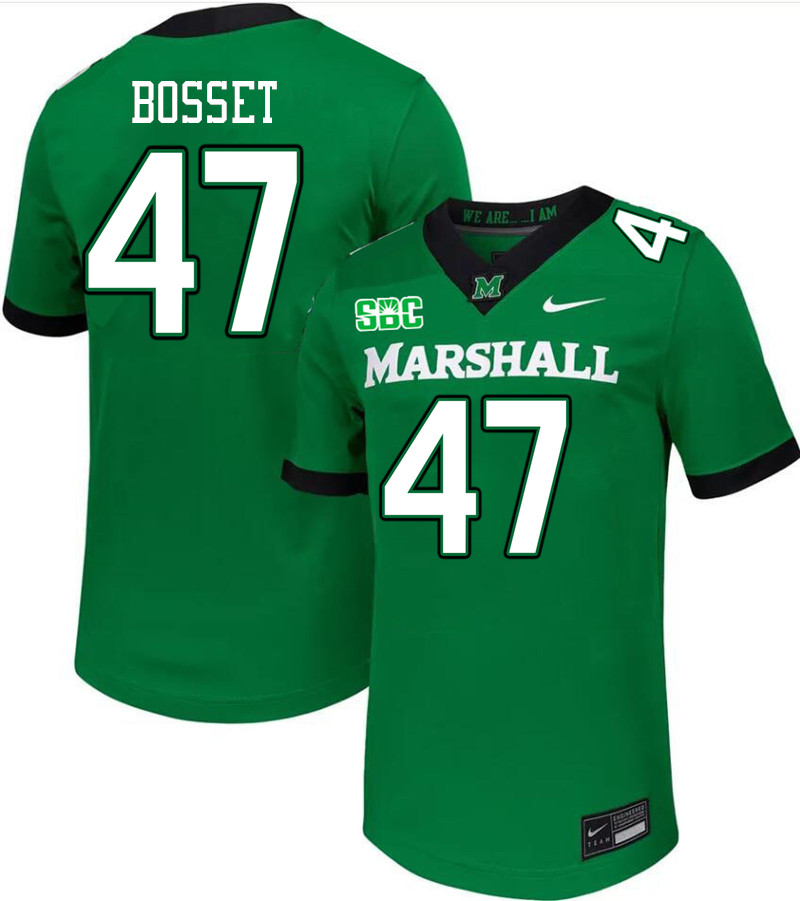Men #47 Matthew Bosset Marshall Thundering Herd SBC Conference College Football Jerseys Stitched-Gre